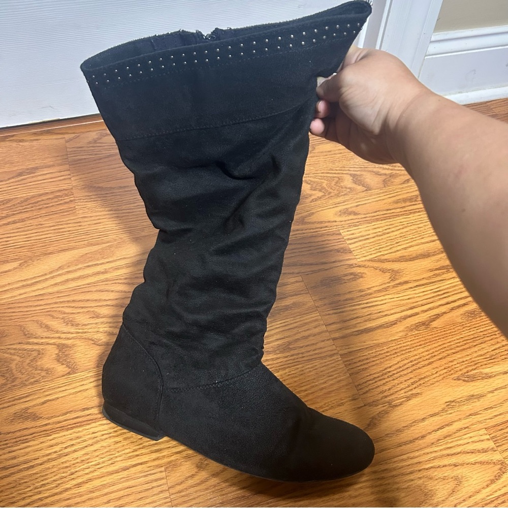 Lane Bryant Black Over the Knee Boots with Stud Details
